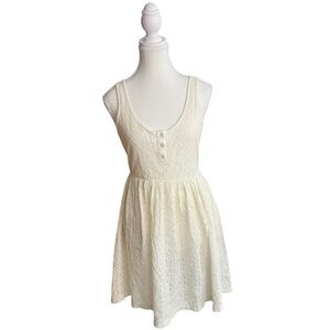 Lost Lace Overlay Mini Dress White Ivory